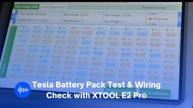 Tesla Battery Pack Test & Wiring Check with XTOOL E2 Pro