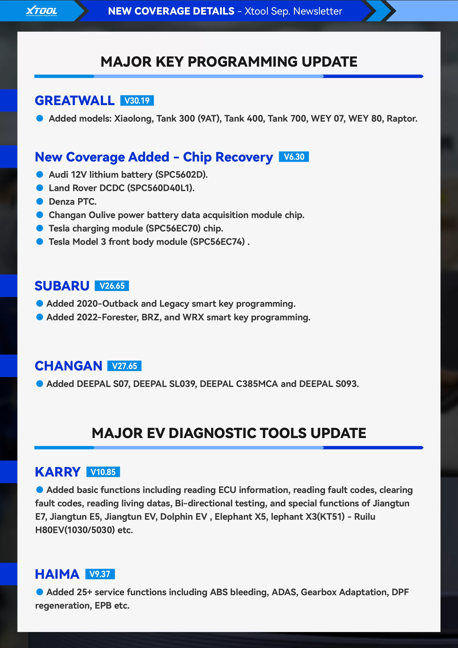 XTOOL Monthly Newsletter | 2025 Sep